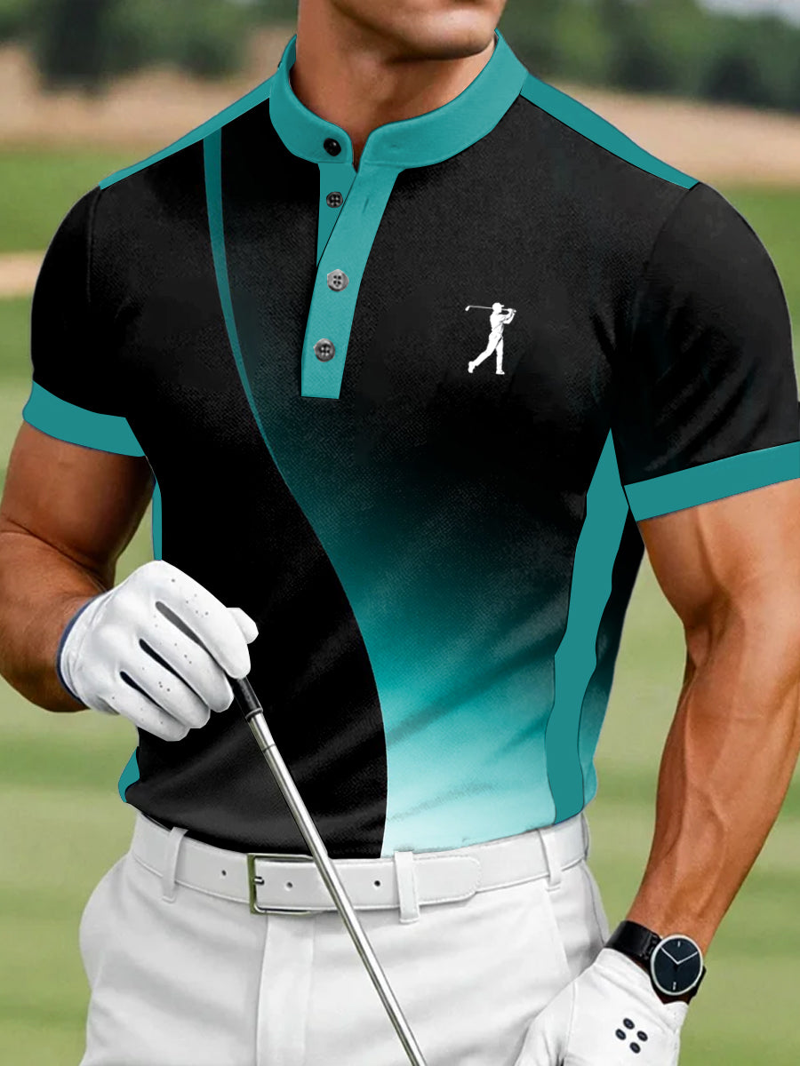 Men's Vintage Business Style Printed Casual Polo Shirt