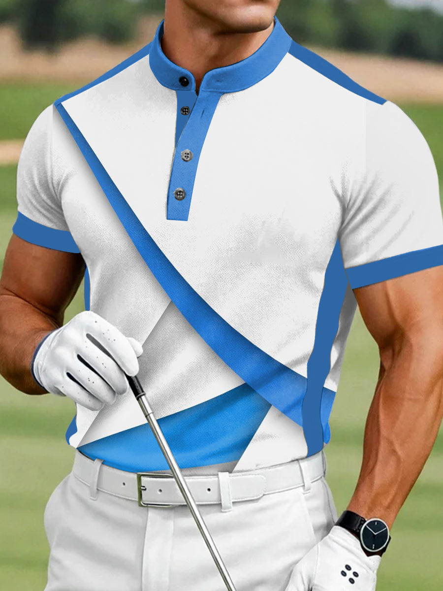 Men's Vintage Business Style Printed Casual Polo Shirt
