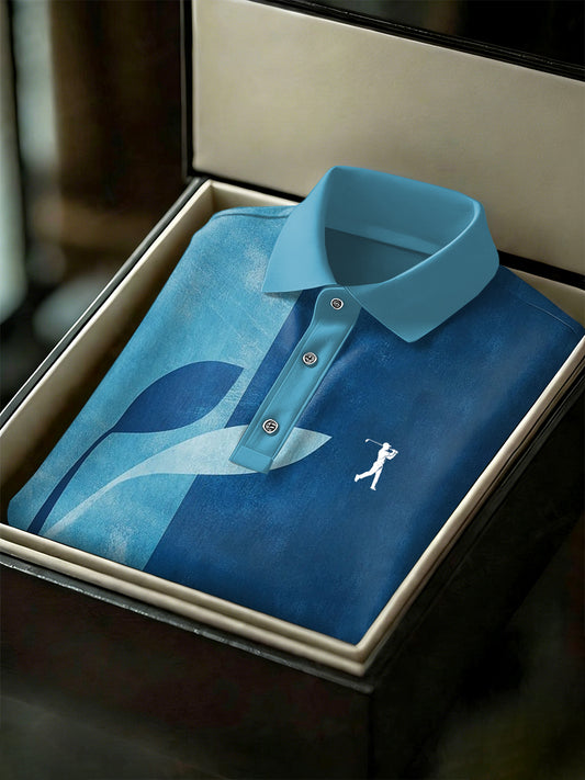 Men's Vintage Business Style Printed Casual Polo Shirt