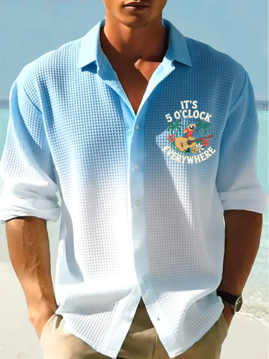 Men's Hawaiian-Style Gradient Casual Shirt