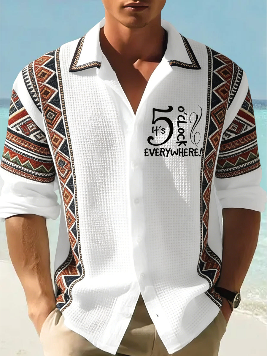 Men's Hawaiian-Style Ethnic Casual Shirt