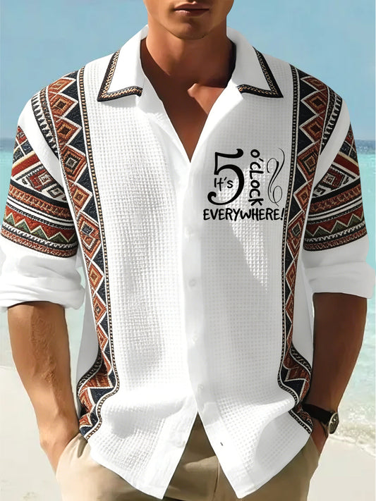 Men's Hawaiian-Style Ethnic Casual Shirt
