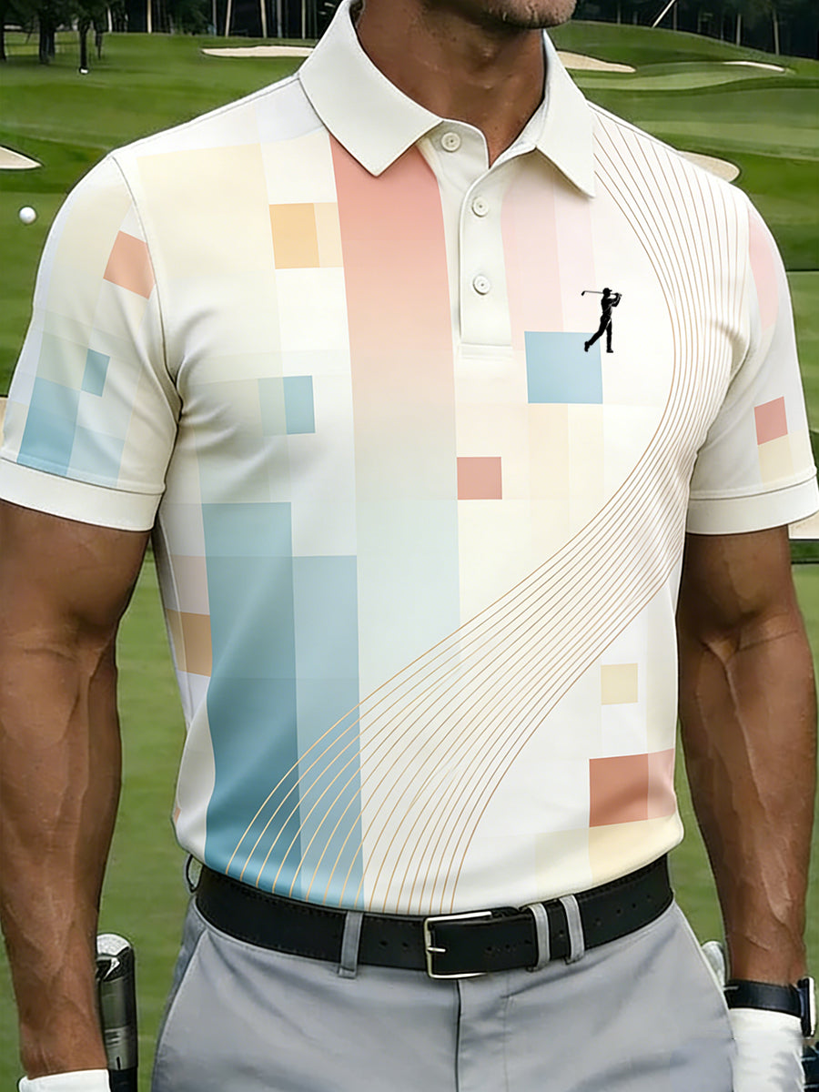 Men's Vintage Business Style Printed Casual Polo Shirt