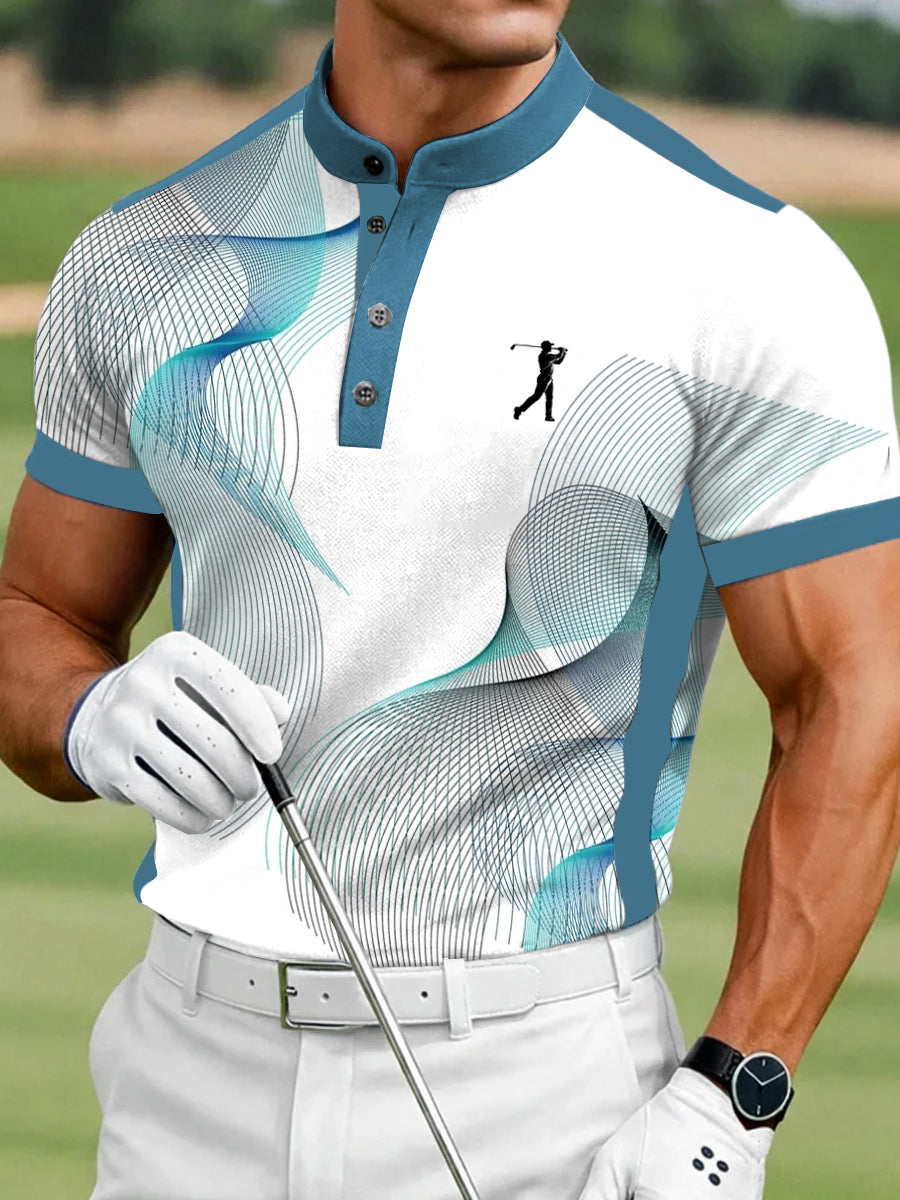 Men's Vintage Business Style Printed Casual Polo Shirt