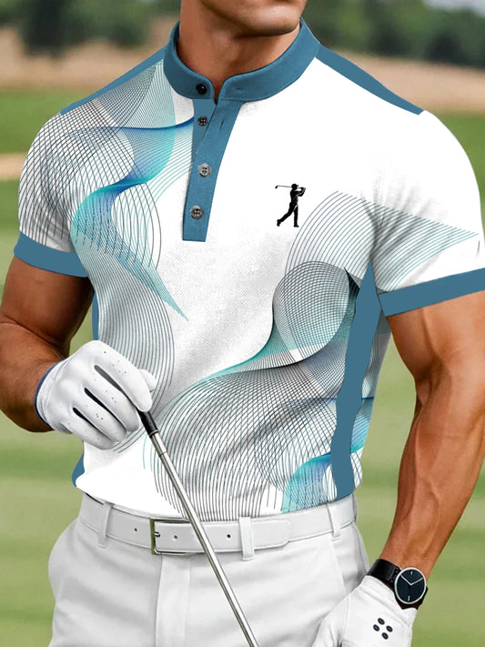 Men's Vintage Business Style Printed Casual Polo Shirt