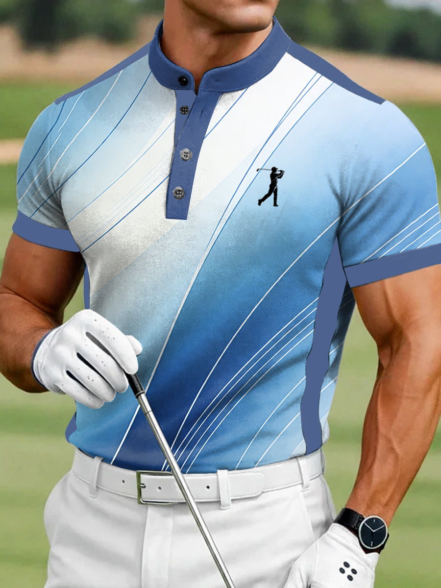 Men's Vintage Business Style Printed Casual Polo Shirt