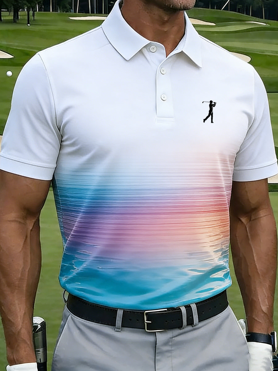 Men's Vintage Business Style Printed Casual Polo Shirt