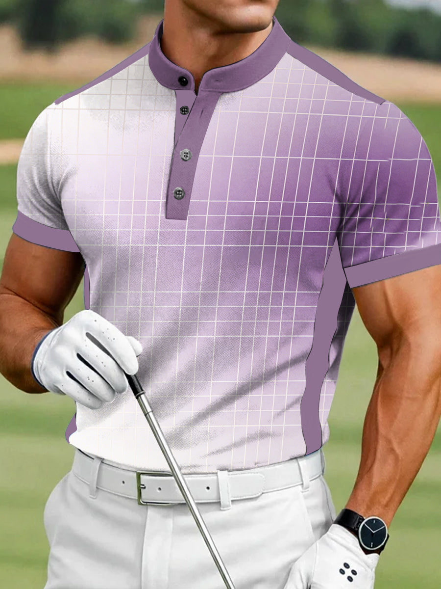 Men's Vintage Business Style Printed Casual Polo Shirt