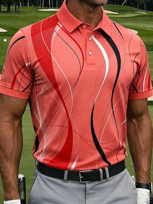 Men's Vintage Business Style Printed Casual Polo Shirt