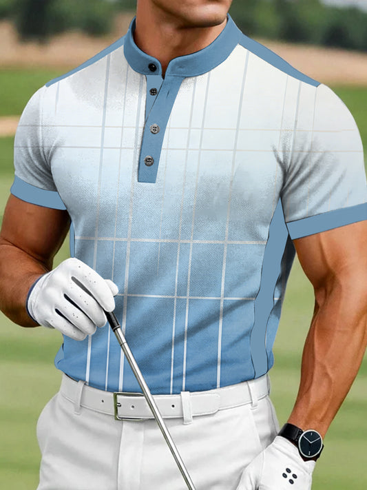Men's Vintage Business Style Printed Casual Polo Shirt