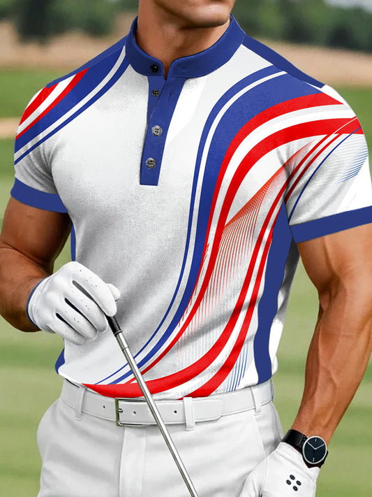 Men's Vintage Business Style Printed Casual Polo Shirt
