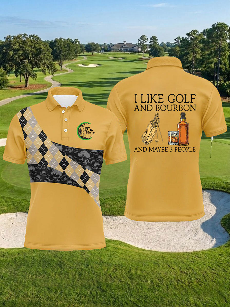 Men's The19th Hole Golf Whiskey Printed Shirt