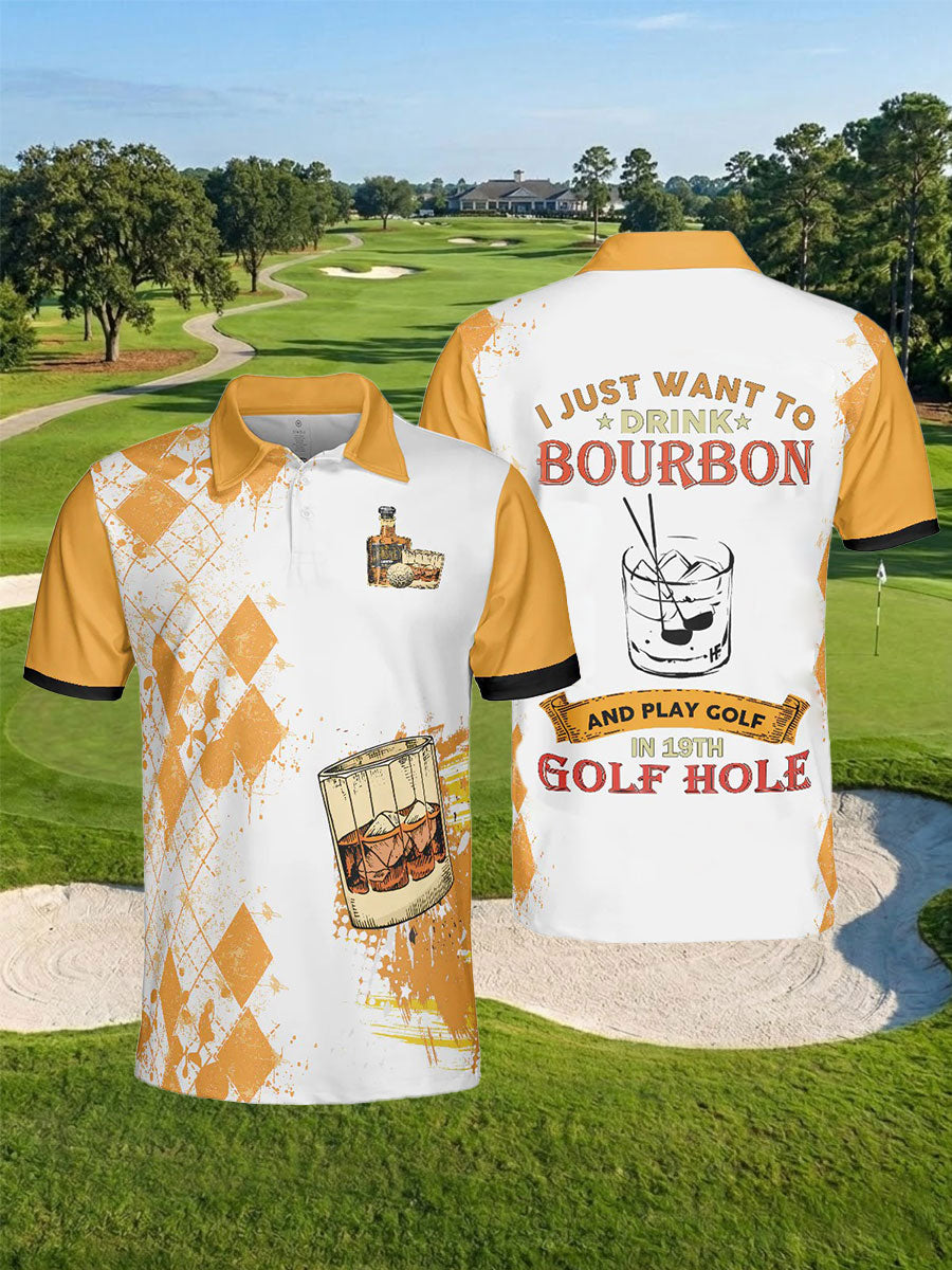 Men's Golf Whiskey Printed Shirt