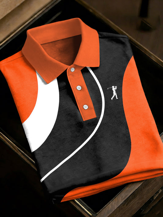 Men's Vintage Business Style Printed Casual Polo Shirt
