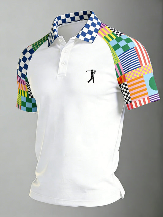 Men's Vintage Business Style Printed Casual Polo Shirt