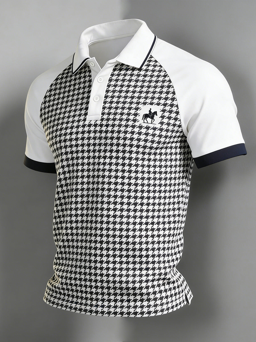 Men's Vintage Business Style Printed Casual Polo Shirt