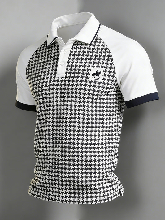 Men's Vintage Business Style Printed Casual Polo Shirt