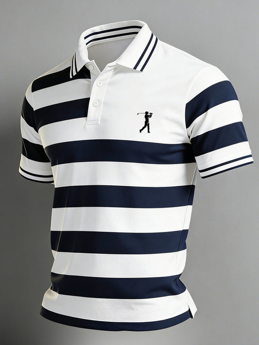 Men's Vintage Business Style Printed Casual Polo Shirt