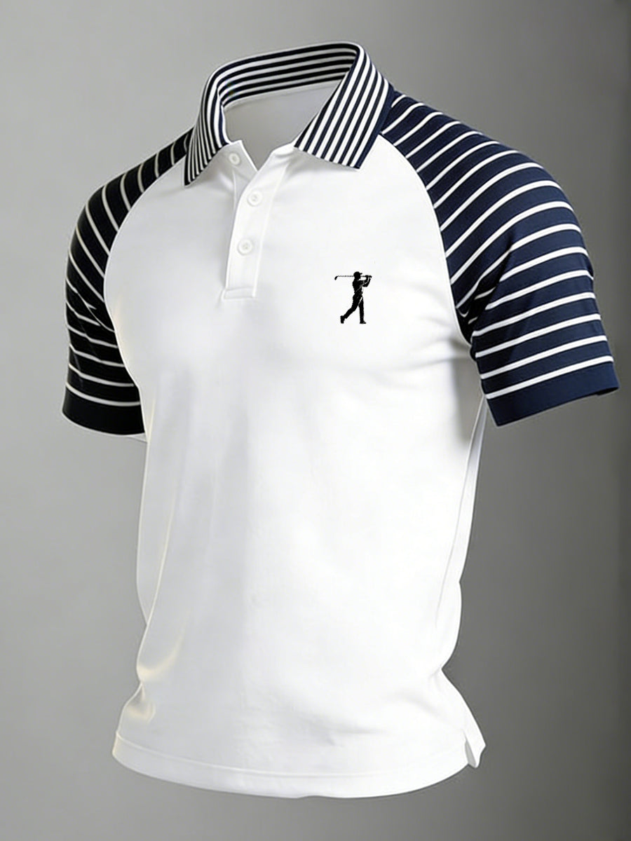 Men's Vintage Business Style Printed Casual Polo Shirt