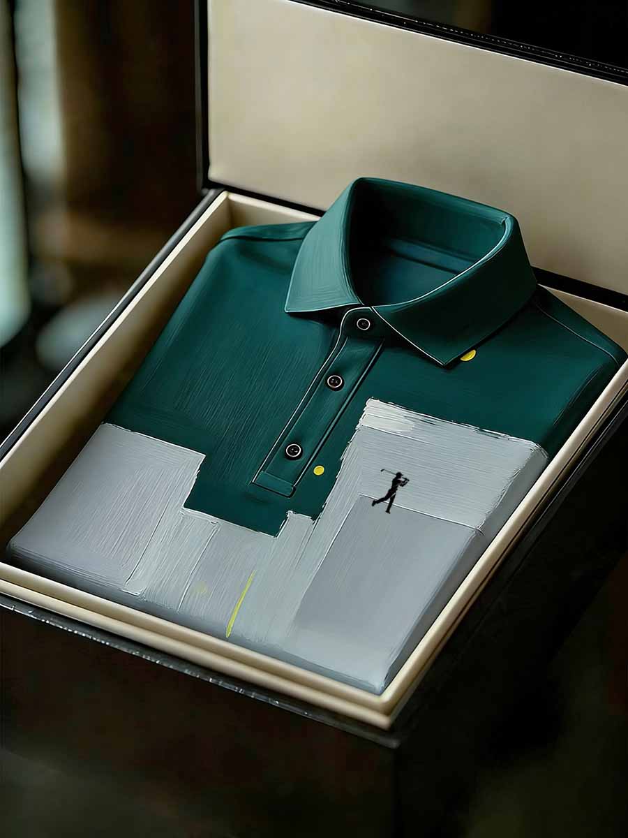 Men's Vintage Business Style Printed Casual Polo Shirt