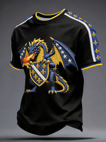 Men's Bosnia Football Lover ZMAJEVI Printed T-shirt
