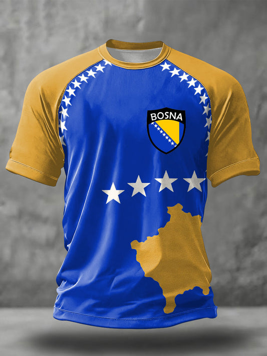 Men's Bosnia Football Lover ZMAJEVI Printed T-shirt