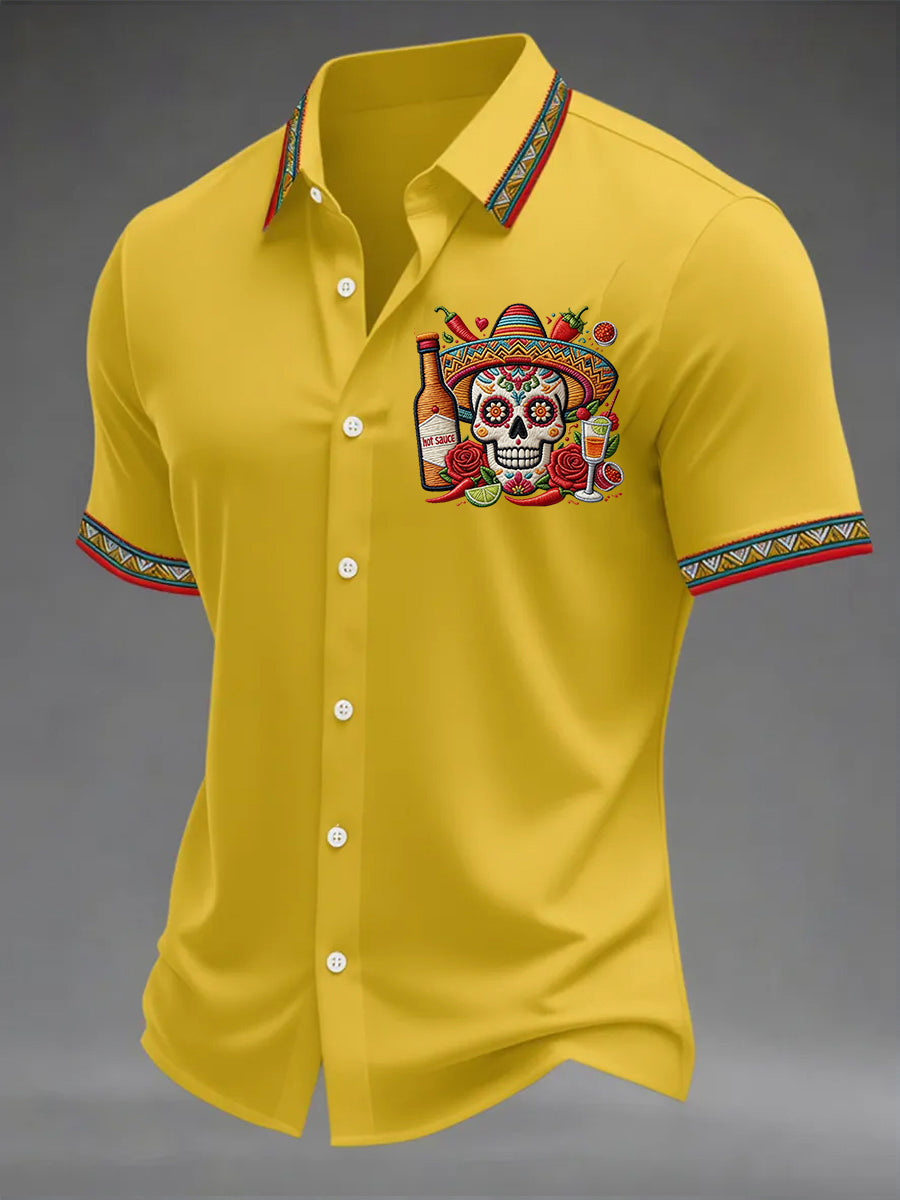 Men's Cinco De Mayo Print Short-Sleeve Shirt