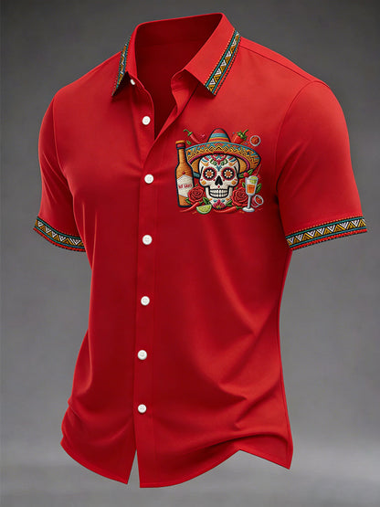 Men's Cinco De Mayo Print Short-Sleeve Shirt