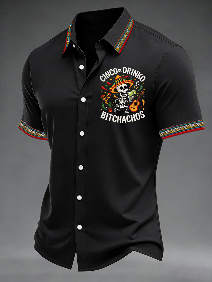 Men's Cinco De Mayo Print Short-Sleeve Shirt