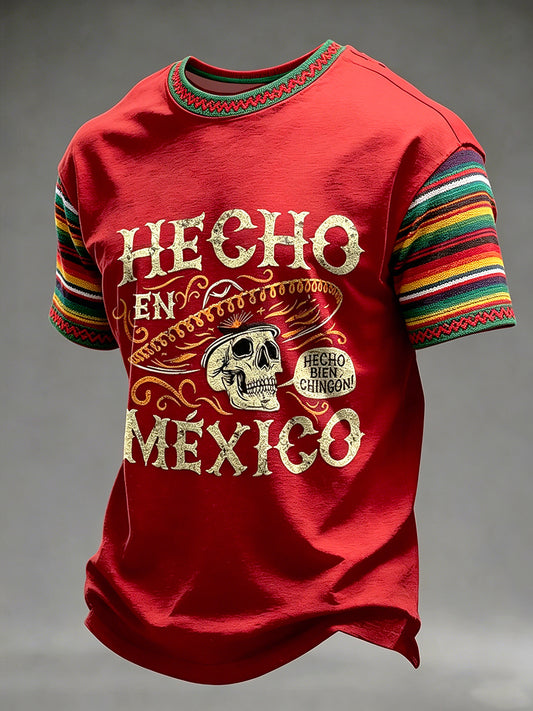 Men's Cinco de Mayo Printed Vintage Fashion Loose Short Sleeve T-Shirt