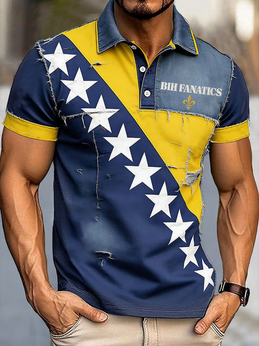 Men's Bosnia Football Lover ZMAJEVI Printed Casual Tops