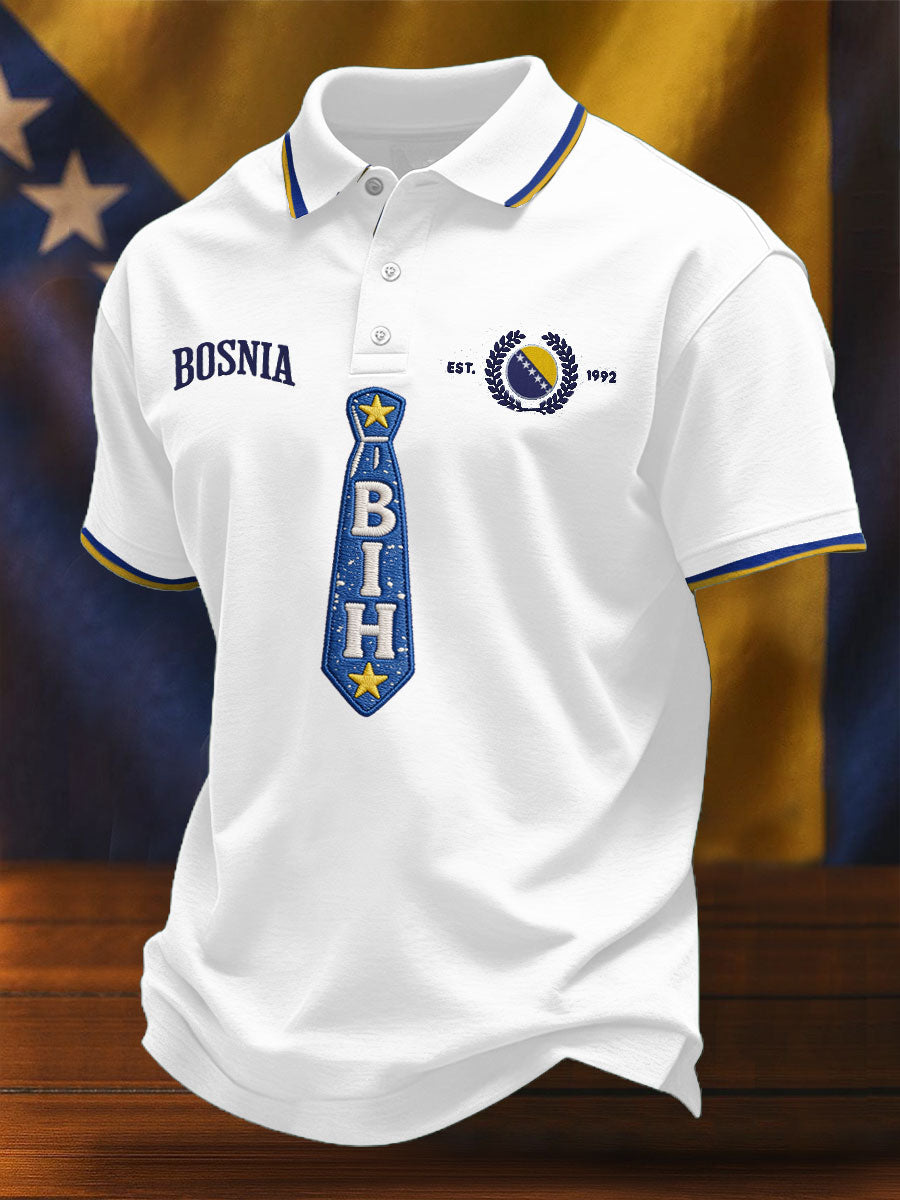 Men's Bosnia Football Lover ZMAJEVI Printed Casual Tops