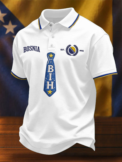 Men's Bosnia Football Lover ZMAJEVI Printed Casual Tops