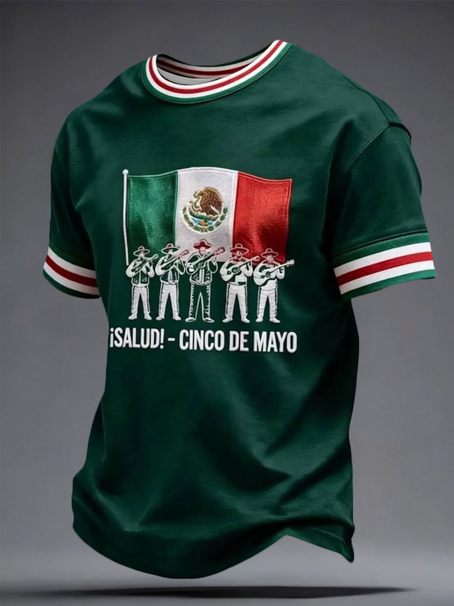 Men's Funny Cinco De Mayo Drinks Printed T-shirt