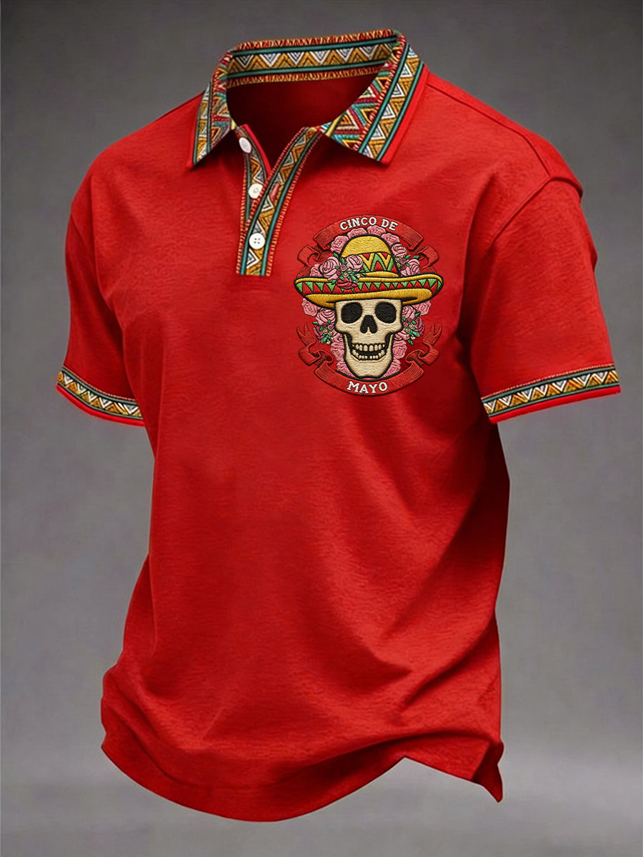 Men's Cinco De Mayo Print Short-Sleeve Top