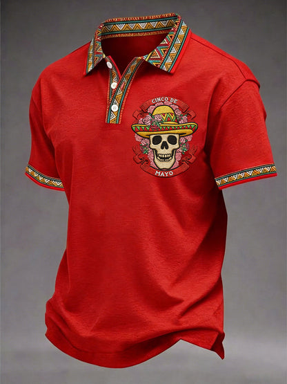 Men's Cinco De Mayo Print Short-Sleeve Top