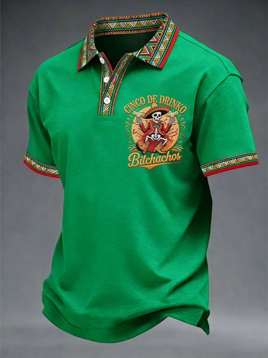 Men's Cinco De Mayo Print Short-Sleeve Top
