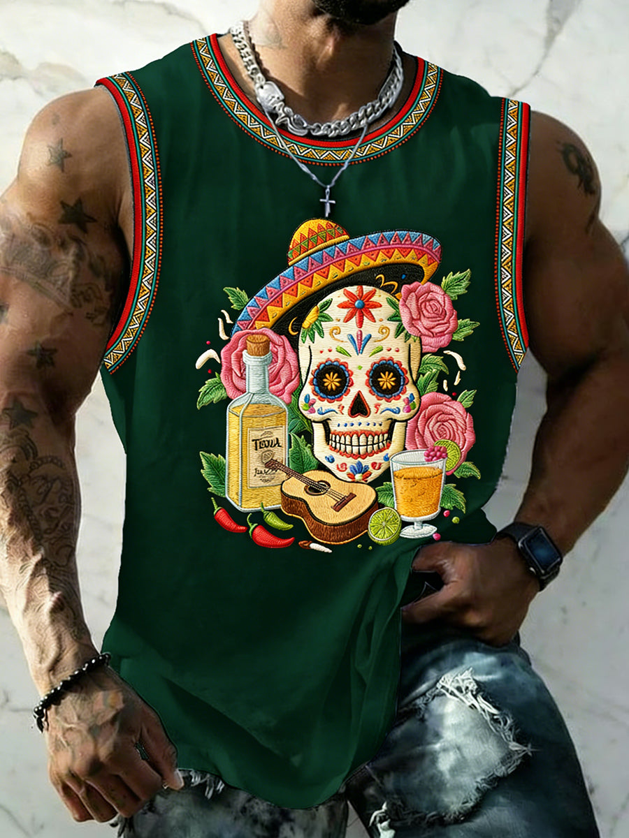 Men's Cinco De Mayo Print Sleeveless Vests
