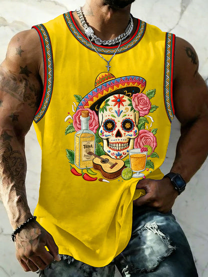 Men's Cinco De Mayo Print Sleeveless Vests