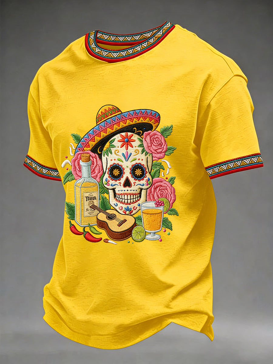 Men's Cinco De Mayo Print Short-Sleeve O-neck T-shirt