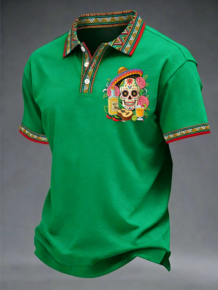 Men's Cinco De Mayo Print Short-Sleeve Top