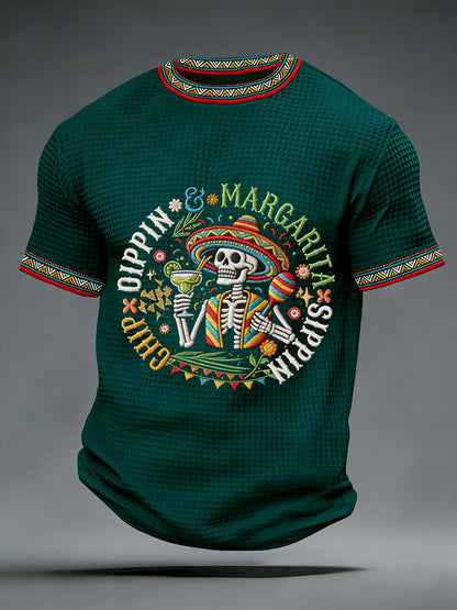 Men's Cinco De Mayo Print Waffle Short-Sleeve T-shirt