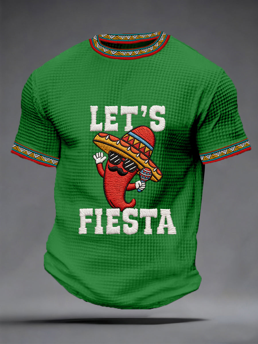 Men's Cinco De Mayo Print Waffle Short-Sleeve T-shirt