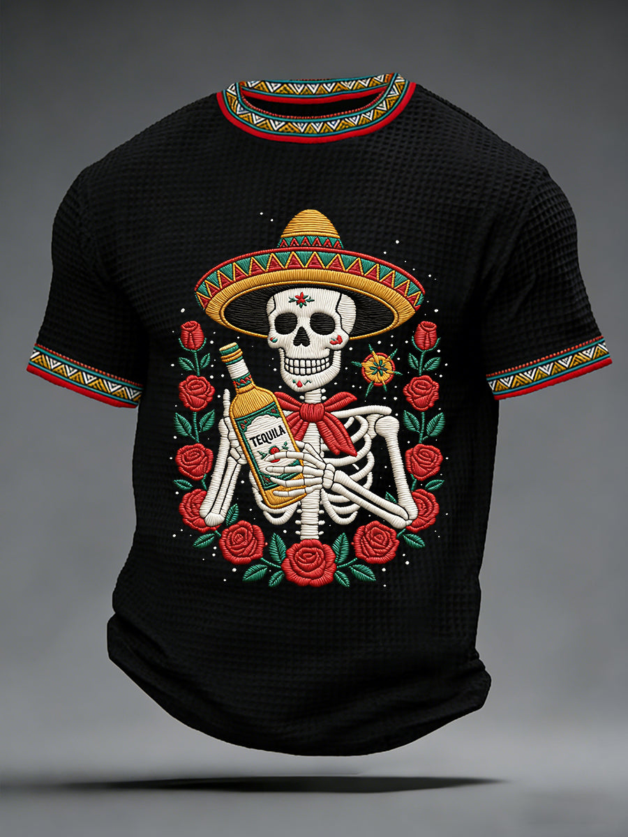 Men's Cinco De Mayo Print Waffle Short-Sleeve T-shirt
