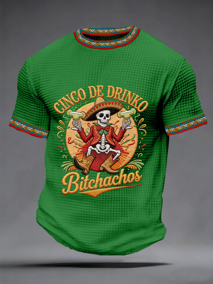 Men's Cinco De Mayo Print Waffle Short-Sleeve T-shirt