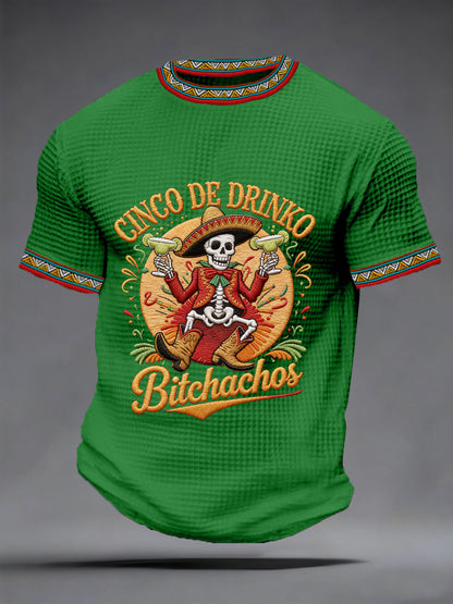 Men's Cinco De Mayo Print Waffle Short-Sleeve T-shirt