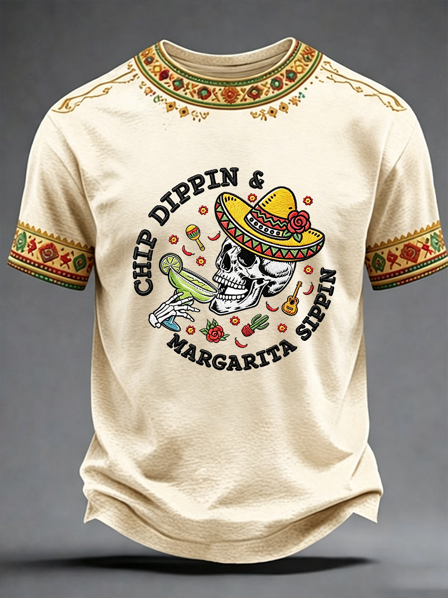 Men's CHIP DIPPIN & MARGARITA SIPPIN Short Sleeves T-shirt