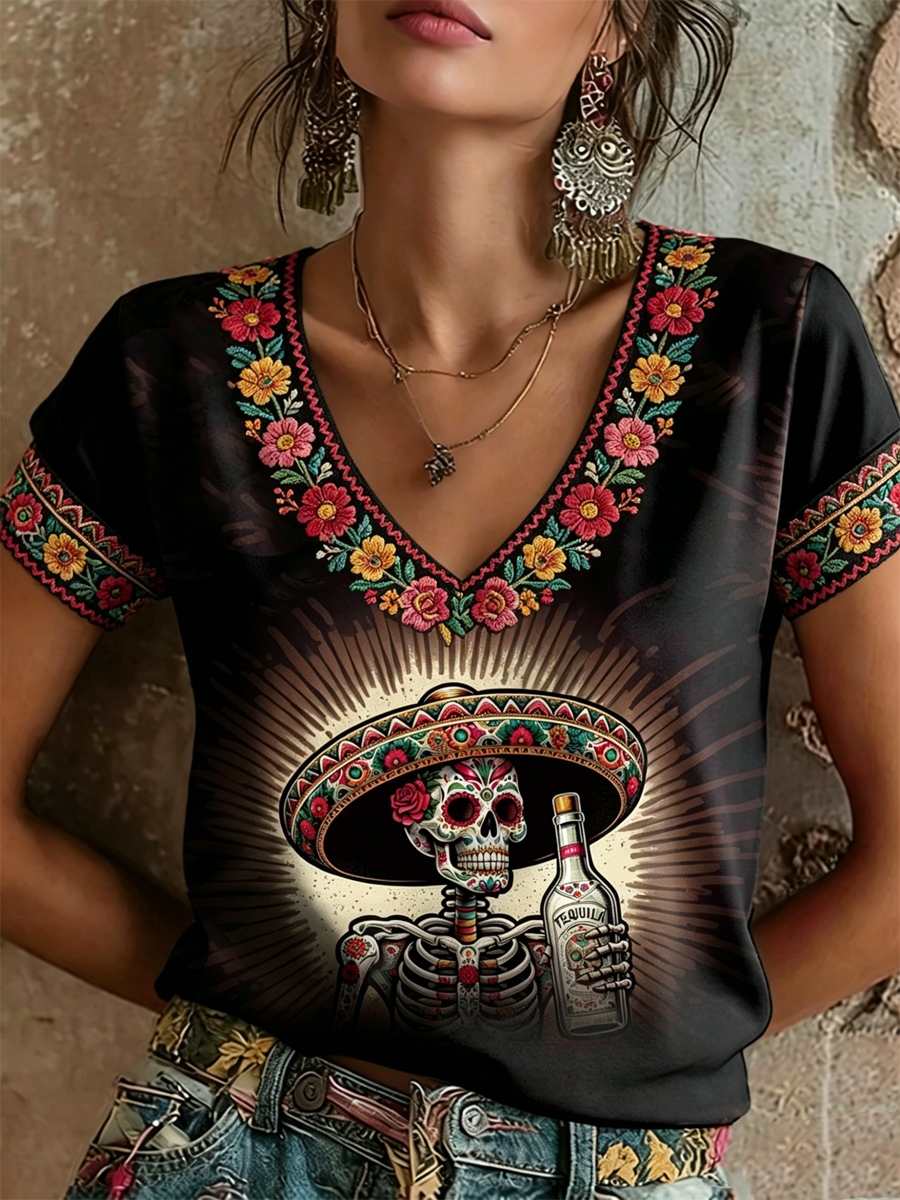 Women's Cinco de Mayo short-sleeved T-shirt