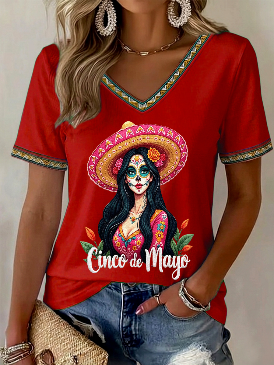 Women's Cinco de Mayo short-sleeved T-shirt