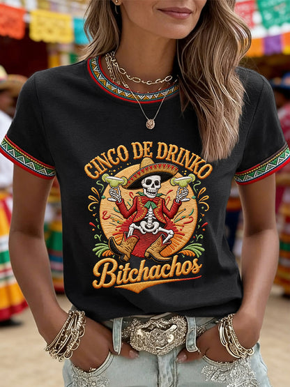 Women's Cinco De Mayo Print Short-Sleeve T-shirt